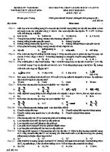 Đề kiểm tra chất lượng học kỳ II môn Vật lý Lớp 10 - Mã đề 101 - Năm học 2018-2019 - Trường THPT Lê Quý Đôn